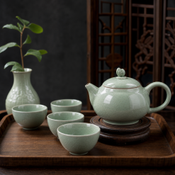 Vintage Celadon Tea Set