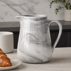 Glossy Marble-Effect Milk Pitcher