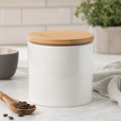 Airtight Bamboo Lid Ceramic Jar