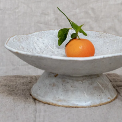 Elegant Marble Glaze Ceramic Fruit Bowl
