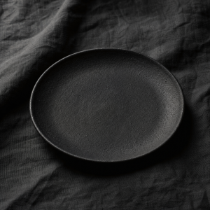matte black stoneware side plate