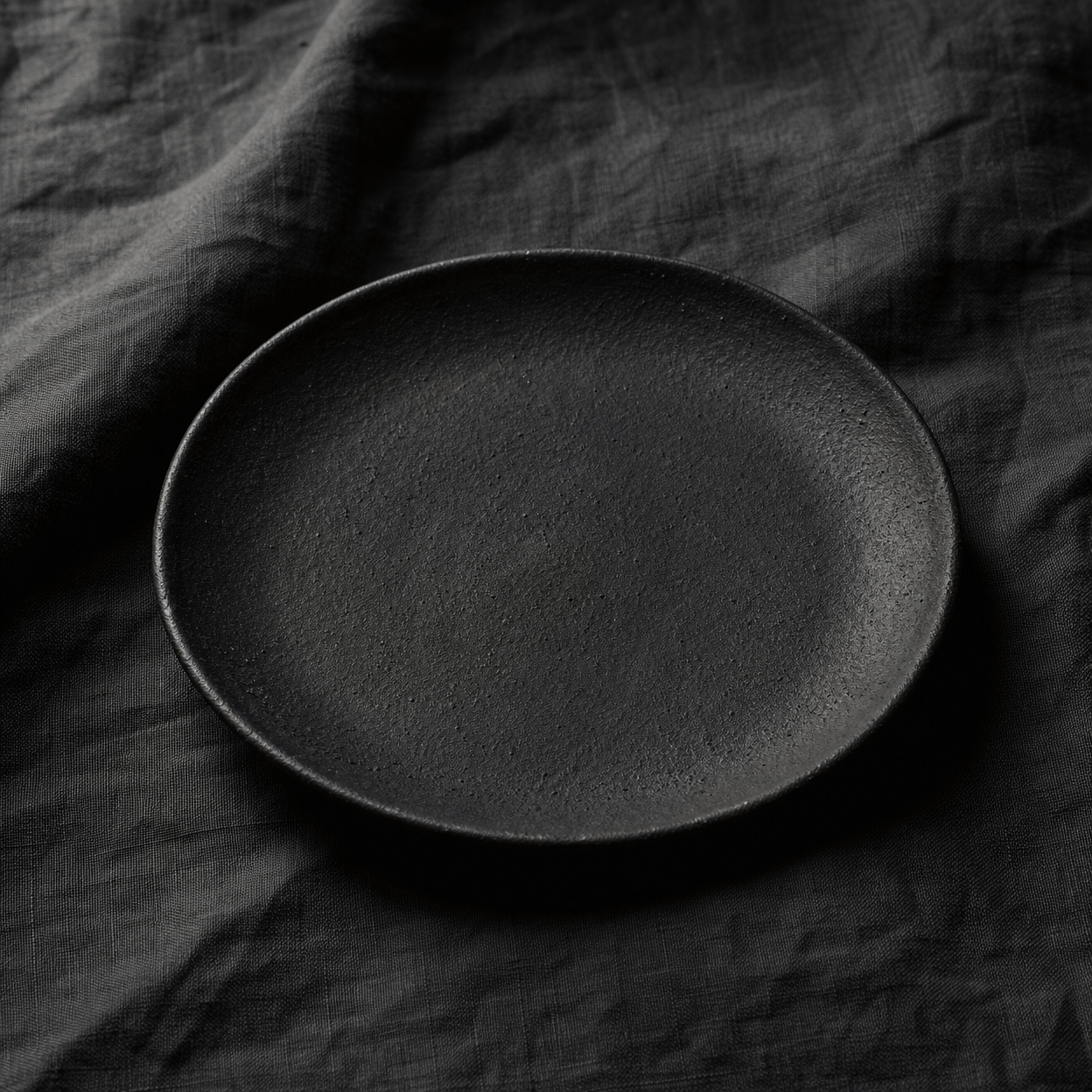 matte black stoneware side plate