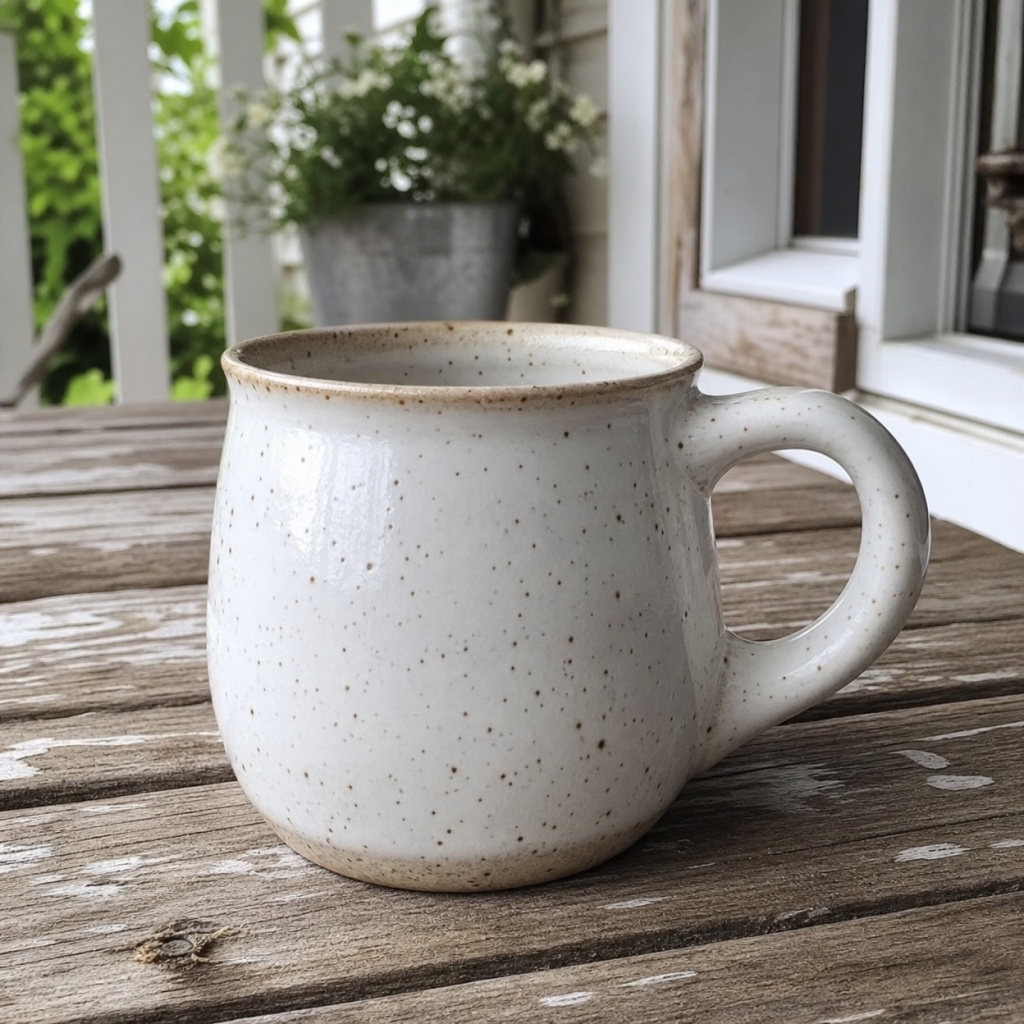 rustic farmhouse ceramic mug with handle