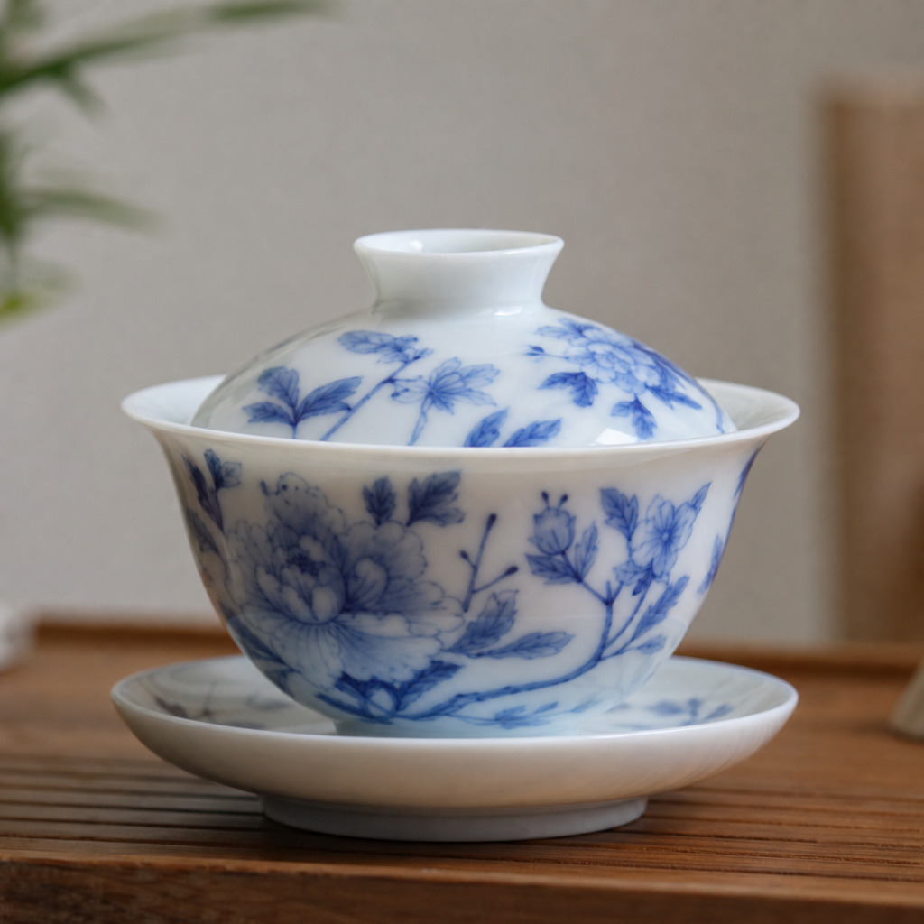 handcrafted gaiwan porcelain tea set