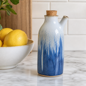ceramic oil dispenser with cork stopper