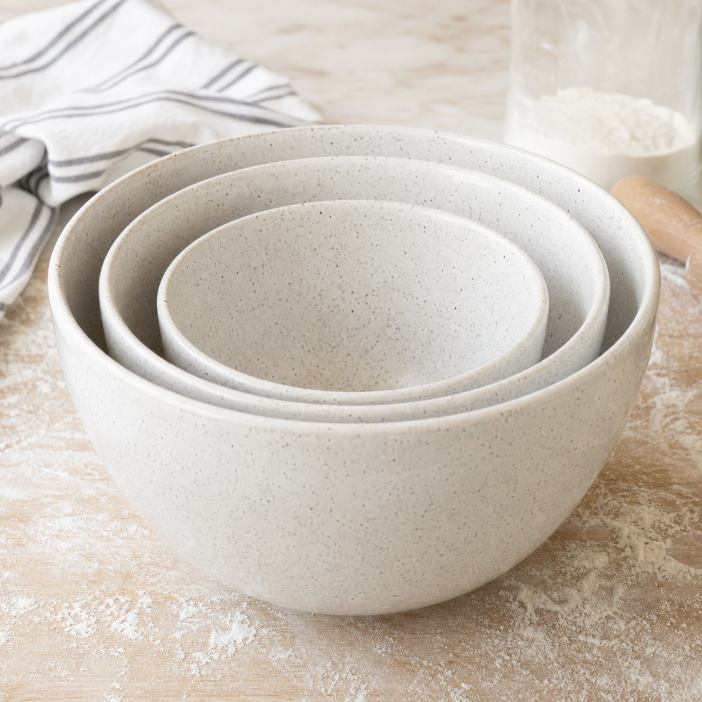 speckled ceramic mixing bowl set 3-piece