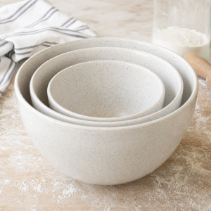 speckled ceramic mixing bowl set 3-piece
