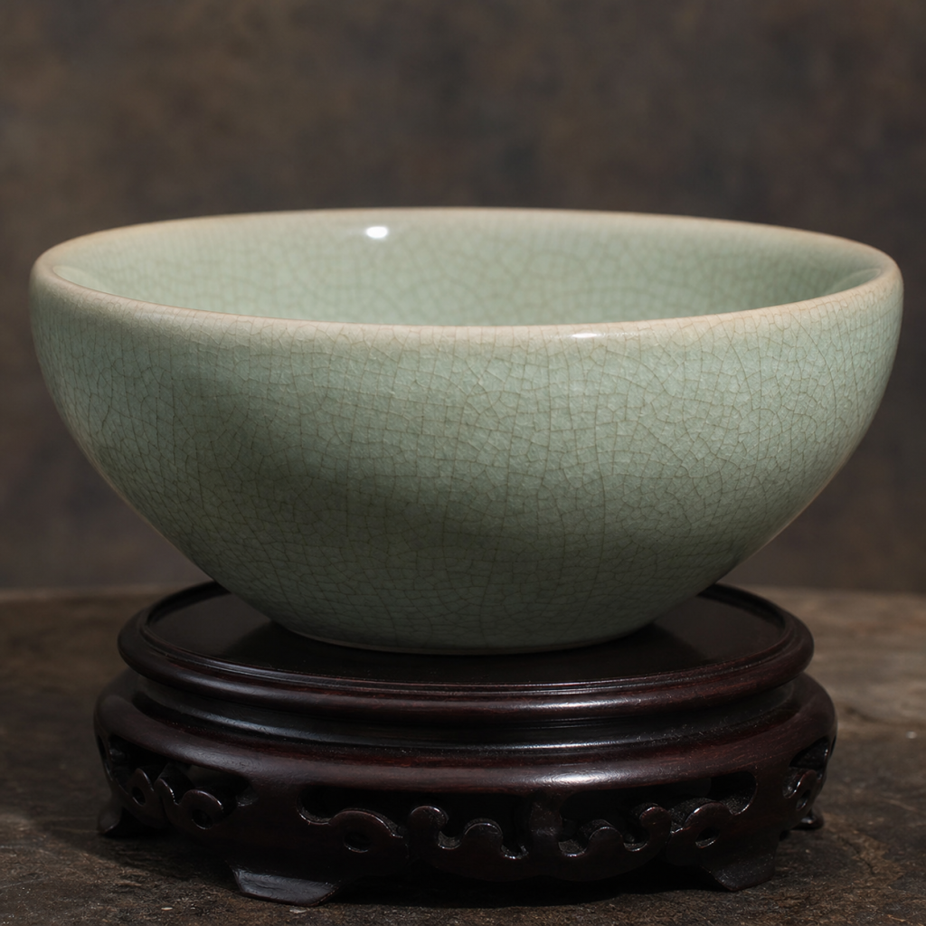 crackle glaze porcelain decorative bowl