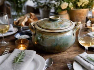 hand-glazed ceramic soup tureen