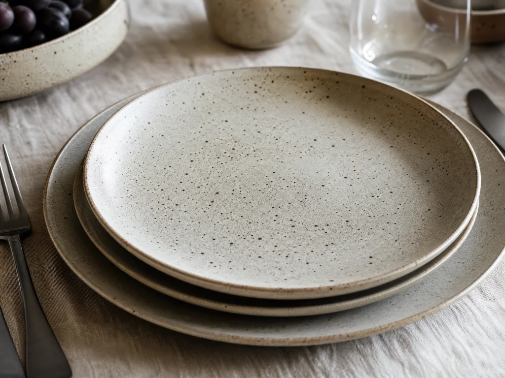 speckled stoneware dinner plate set