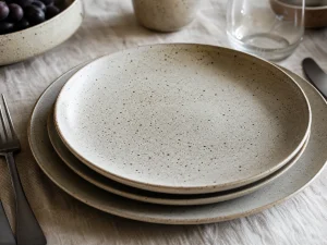 speckled stoneware dinner plate set