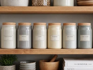 glazed ceramic spice jar set