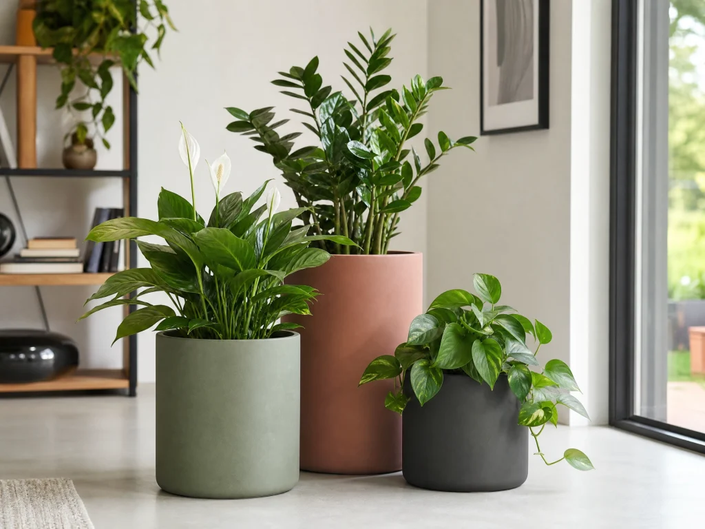 matte glaze ceramic plant pot trio
